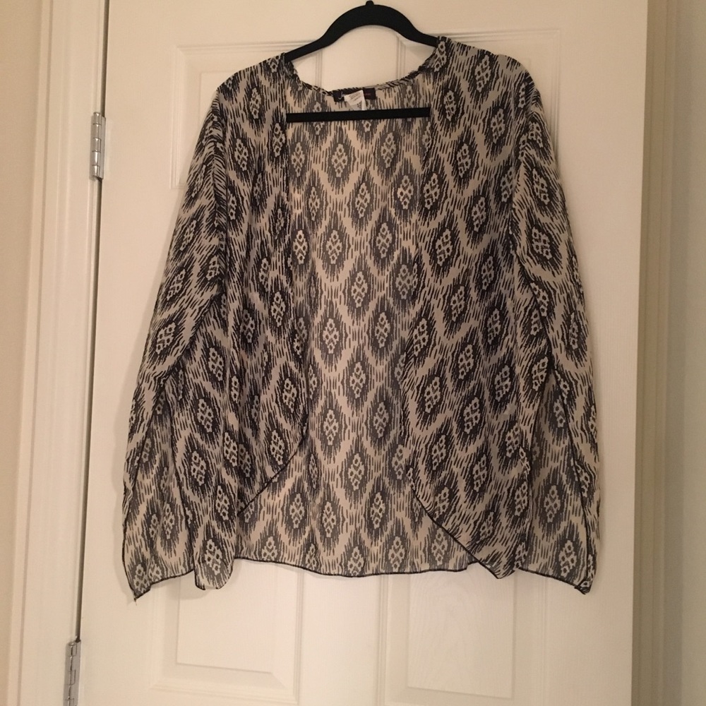 Black and white sheer cardigan.